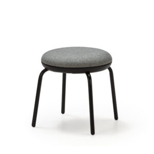 Taburete null Tela/Madera de Haya/Metal Gris/Negro