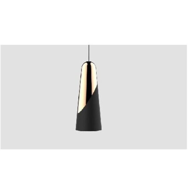 Lámpara de Techo 12x12x34 Caucho Negro/Metal Dorado