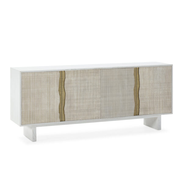 Aparador 200x45x85 Madera de Cedro -- Blanco/Dorado