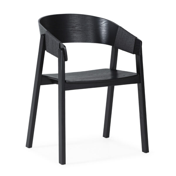 Silla 56x51x75 Madera de Roble/Cuerda -- Negro