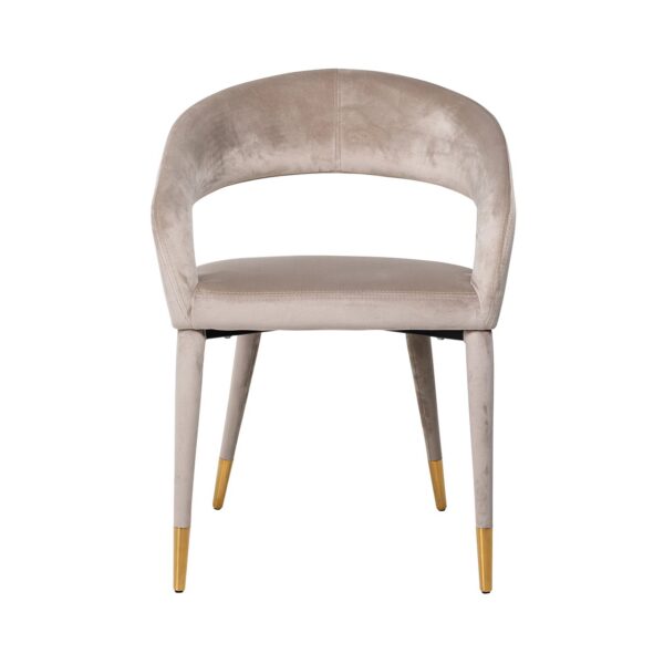 Arm chair Gia khaki velvet fire retardant (FR-Quartz 903 Khaki)