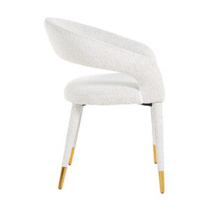Arm chair Gia white bouclé fire retardant (FR-Copenhagen 900 Bouclé White)