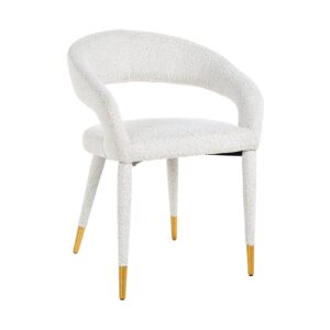 Arm chair Gia white bouclé fire retardant (FR-Copenhagen 900 Bouclé White)