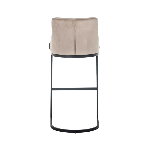 Bar stool Bolton khaki velvet / black fire retardant (FR-Quartz 903 Khaki)