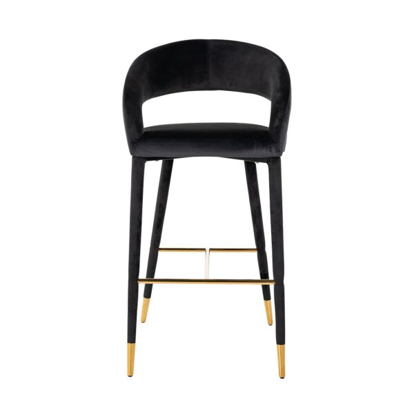 Bar stool Gia antraciet velvet  fire retardant (FR-Quartz 801 Antraciet)