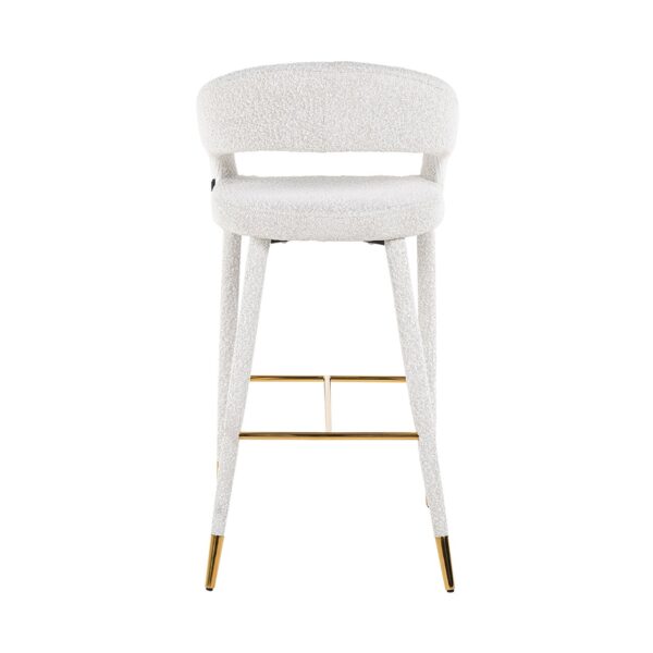 Bar stool Gia white bouclé fire retardant (FR-Copenhagen 900 Bouclé White)