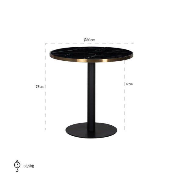 Bistro dining table Zenza 80Ø (Black)