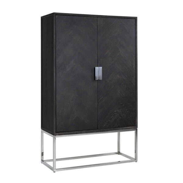 Cabinet Blackbone silver 2-doors (Black rustic)