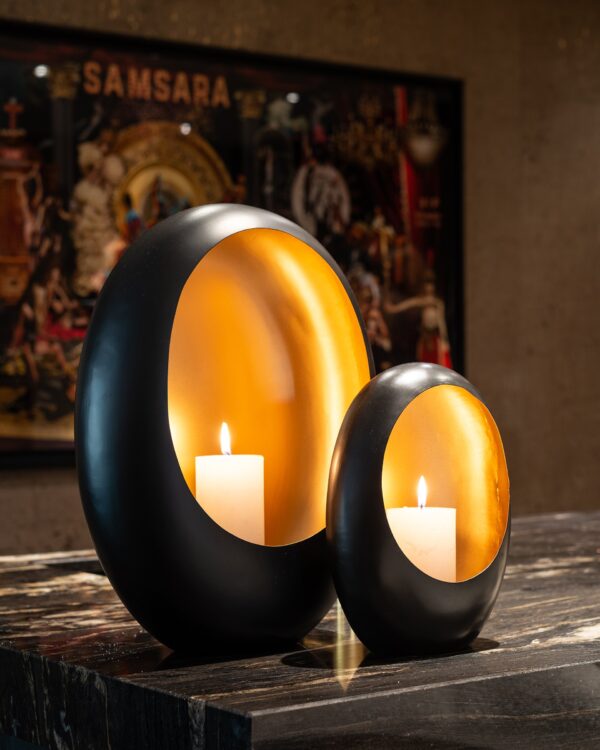 Candle holder Reen black gold small (Black)