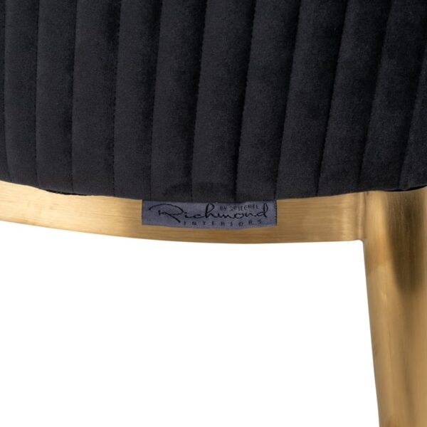 Chair Breeze Antracite velvet / brushed gold fire retardant (FR-Quartz 801 Antraciet)