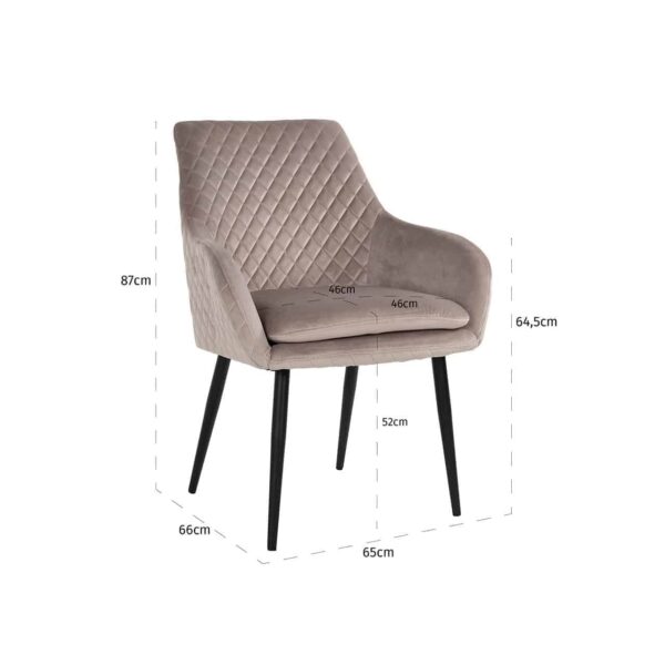 Chair Chrissy khaki velvet (Quartz Khaki 903)