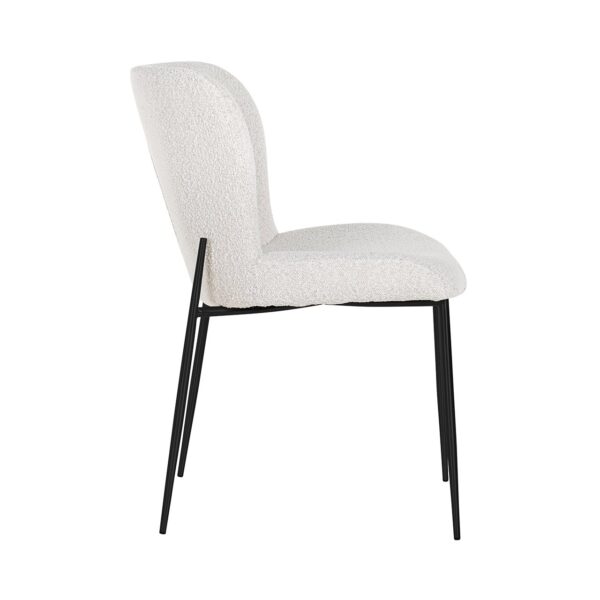 Chair Darby white bouclé / black (Copenhagen 900 Bouclé White)