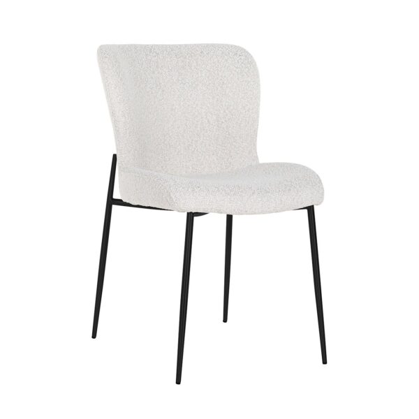 Chair Darby white bouclé / black (Copenhagen 900 Bouclé White)