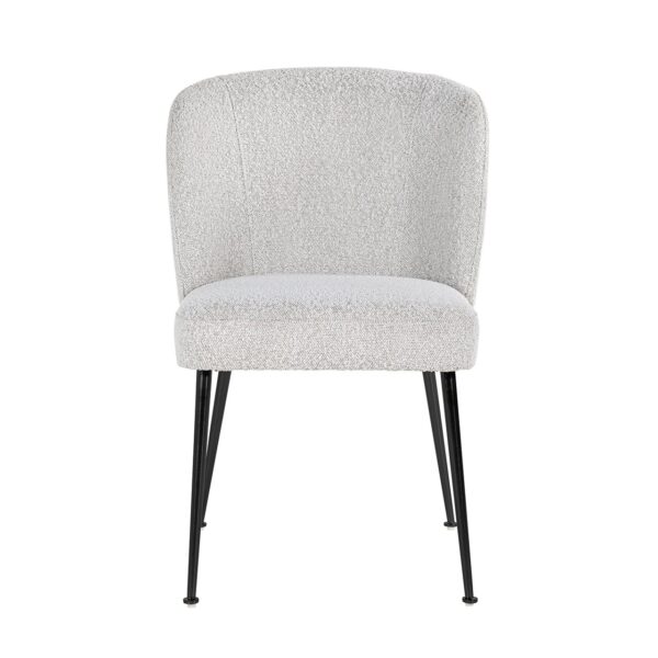 Chair Fallon White Bouclé / black (Copenhagen 900 Bouclé White)