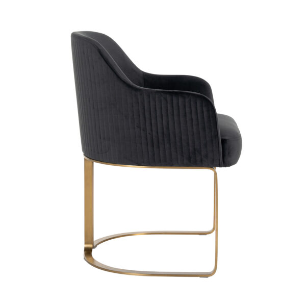 Chair Hadley antraciet velvet / brushed gold (Quartz Antraciet 801)