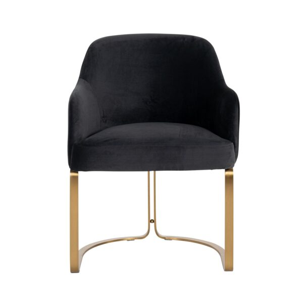 Chair Hadley antraciet velvet / brushed gold (Quartz Antraciet 801)