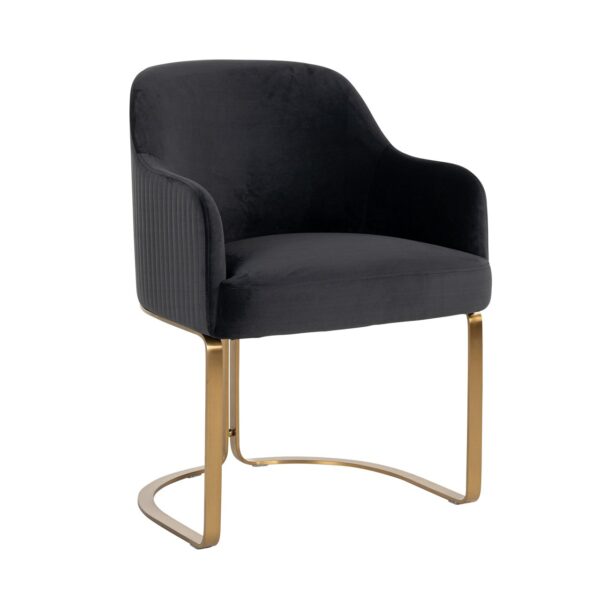 Chair Hadley antraciet velvet / brushed gold (Quartz Antraciet 801)