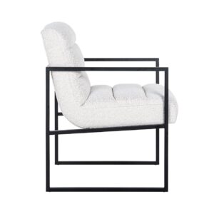 Chair Lizzy White Bouclé / Black (Copenhagen 900 Bouclé White)