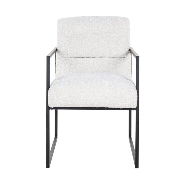 Chair Lizzy White Bouclé / Black (Copenhagen 900 Bouclé White)