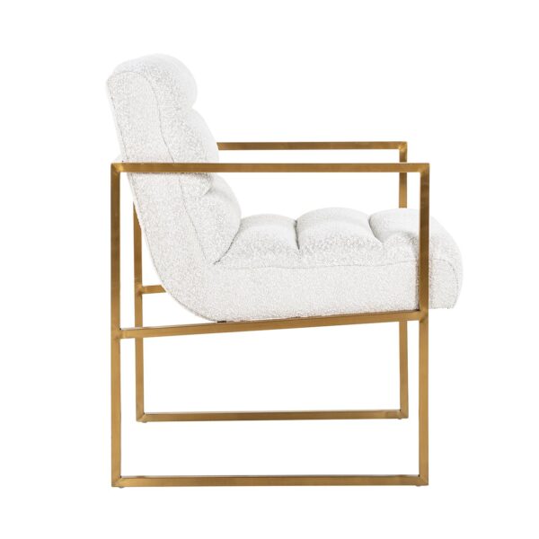 Chair Lizzy White Bouclé / Brushed Gold (Copenhagen 900 Bouclé White)