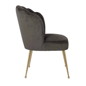 Chair Pippa stone velvet / gold (Quartz Stone 101)