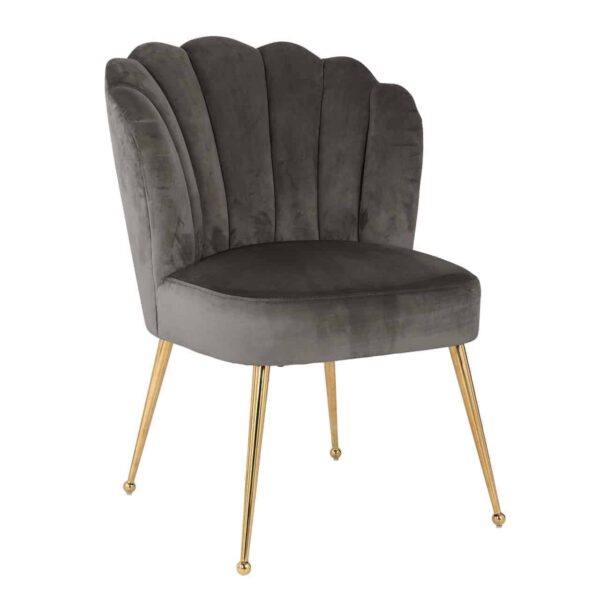 Chair Pippa stone velvet / gold (Quartz Stone 101)