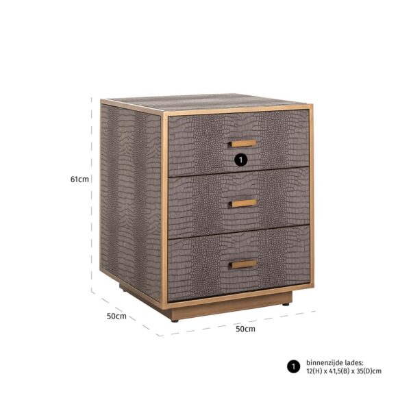 Chest of drawers Classio 3-drawers (Brushed Gold)