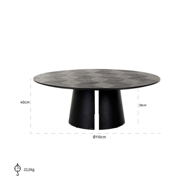 Coffee table Blax 110Ø (Black)