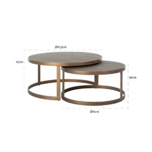 Coffee table Bloomville set of 2 (Gold)