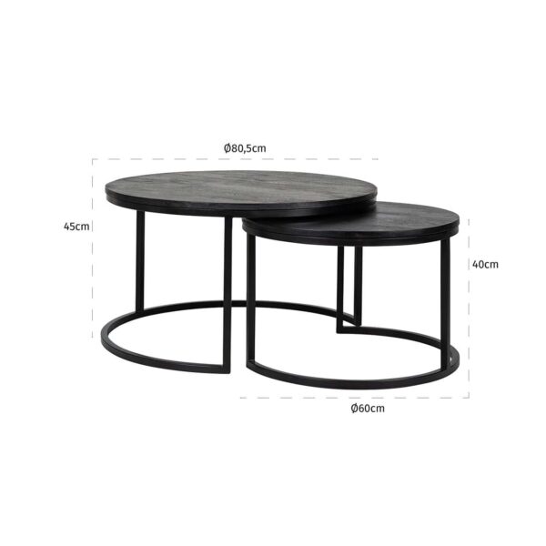 Coffee table Catana set of 2  (Black)