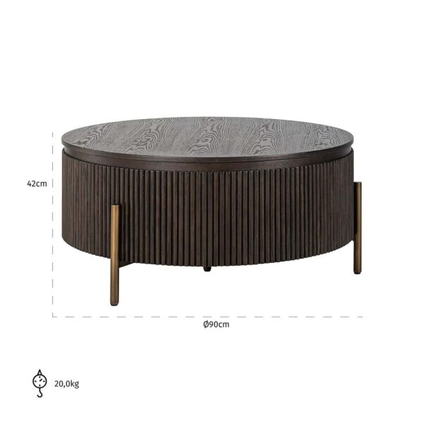 Coffee table Luxor 95Ø (Brown)