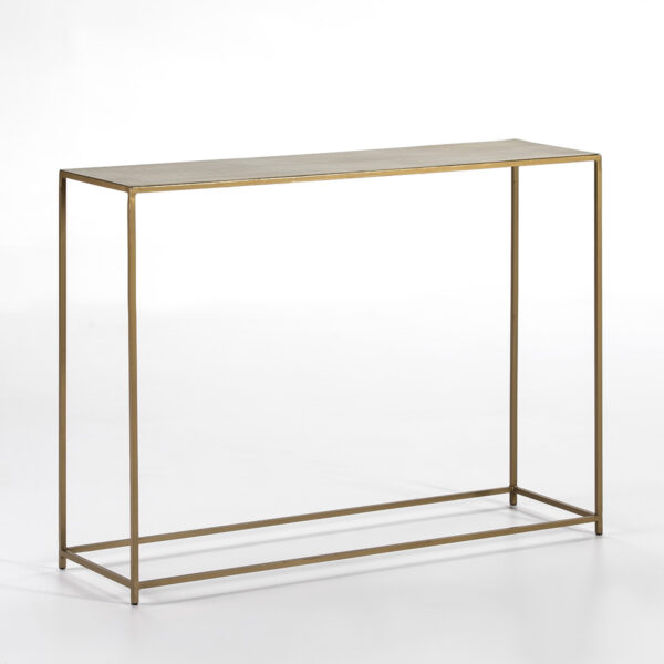 Consola 102x30x76 Metal Dorado con cenefa griega