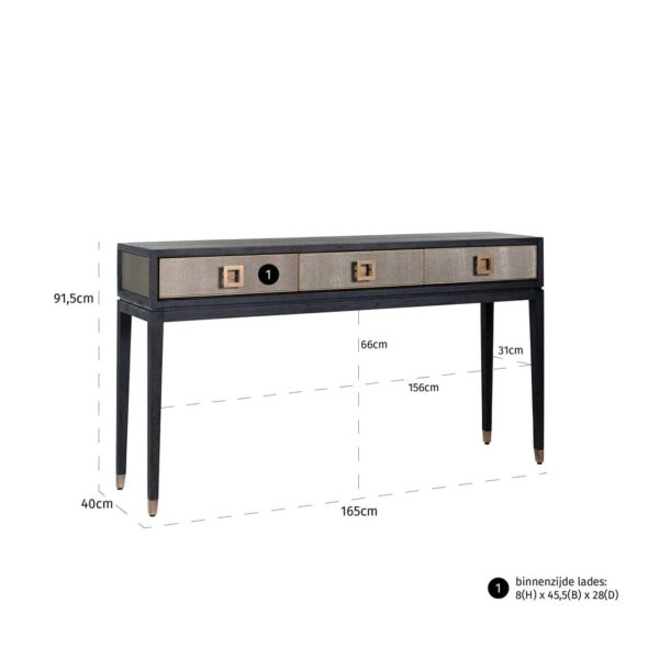 Console Bloomville 3-drawers (Gold)