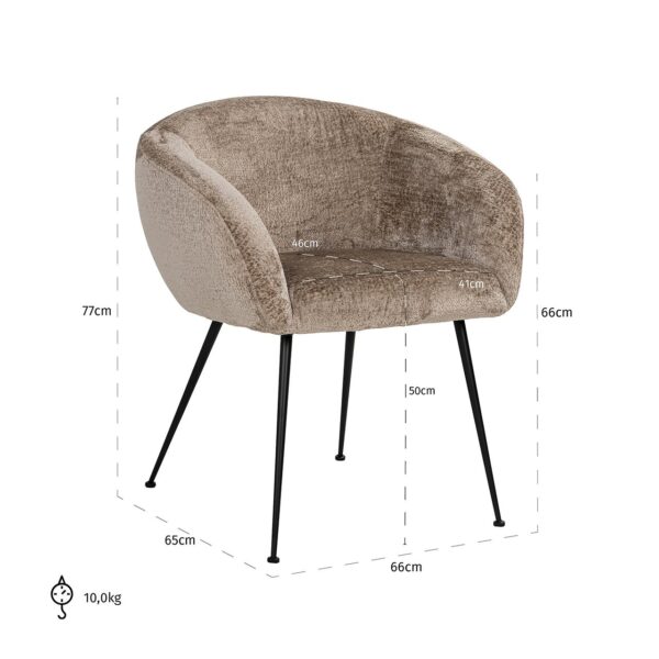 Dining chair Ruby taupe chenille (Bergen 104 taupe chenille)