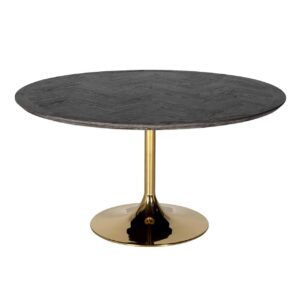 Dining table Blackbone gold 140Ø (Black rustic)