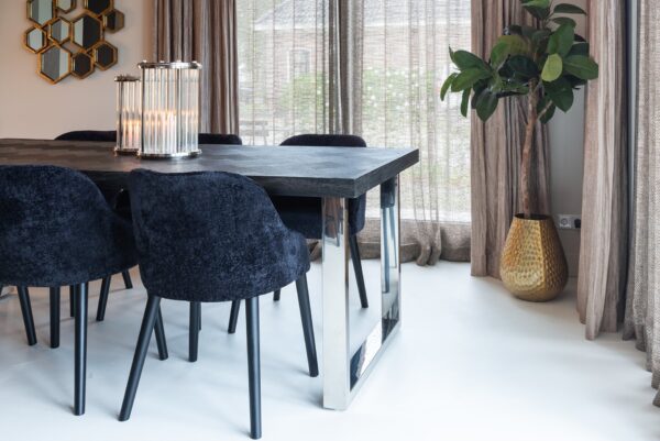 Dining table Blackbone silver 220 (Black rustic)