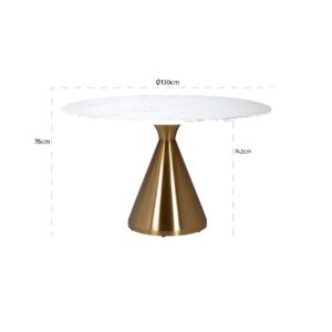 Dining table Tenille 130Ø  (Brushed Gold)