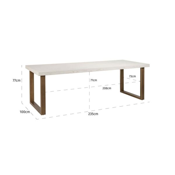 Dining table Whitebone brass 235 (Verona Grey)