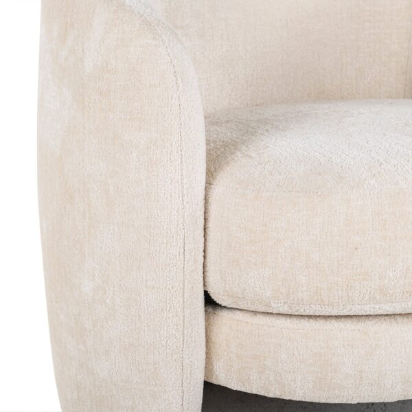Easy chair Fenna white chenille fire retardant (FR-Bergen 900 white chenille)