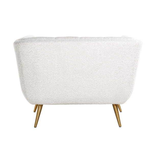 Easy Chair Huxley White Bouclé / brushed gold (Copenhagen 900 Bouclé White)