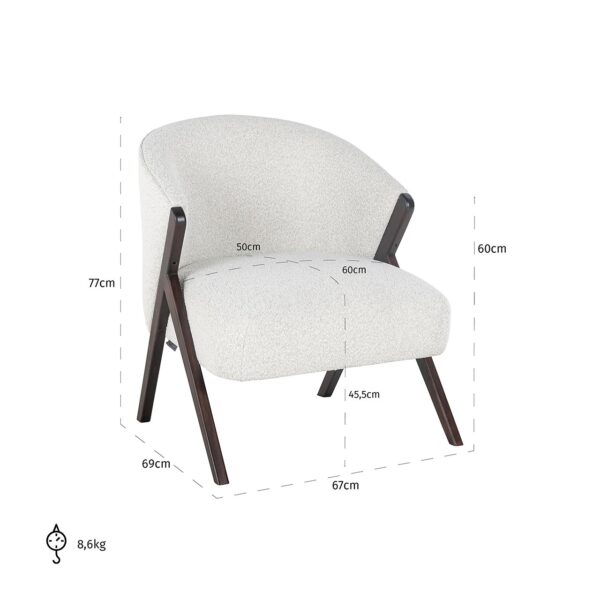 Easy chair Mia (Copenhagen 900 Bouclé White)