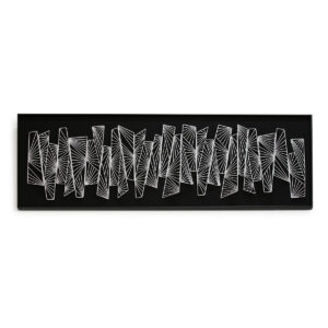 Escultura 70x5x180 Madera Negro/Metal Plateado