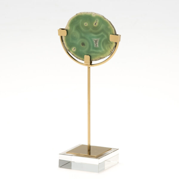 Figura 12x8x29 Metacrilato/Metal Dorado/Ágata Verde