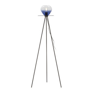 Lámpara de Pie 60x60x160 Metal Negro/Cristal Azul