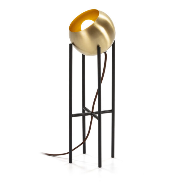 Lámpara de Sobremesa 15x15x46 Metal Dorado/Negro