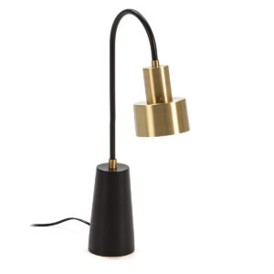 Lámpara de Sobremesa 30x11x55 Metal Dorado/Negro