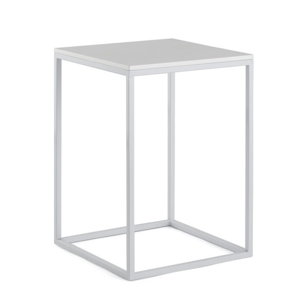 Mesa Auxiliar 48x48x70 Metal Blanco/DM Blanco