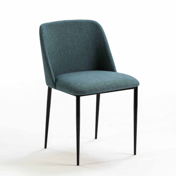 Silla 56x52x77 Metal Negro/Tela Azul