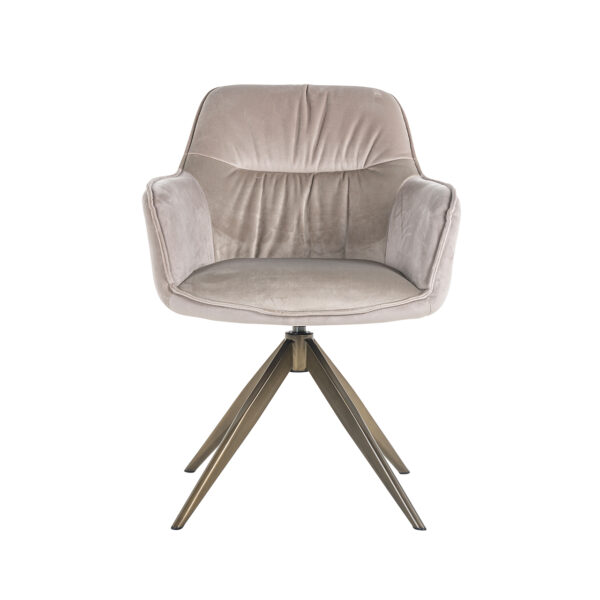Swivel chair Aline khaki velvet fire retardant (FR-Quartz 903 Khaki)