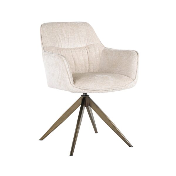 Swivel chair Aline white chenille velvet fire retardant (FR-Bergen 900 white chenille)
